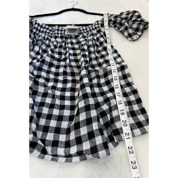 NWT Rails Size L Isabelle Off The Shoulder Top Black Gingham MSRP $138 - Picture 5 of 12